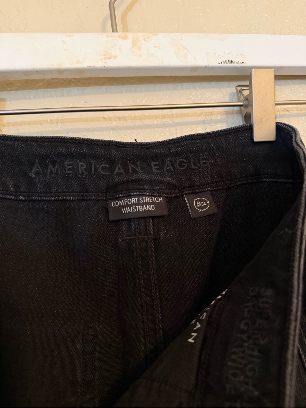 American eagle super high rise baggy Wide Leg Cargo Jeans Black size 6 - Picture 6 of 8